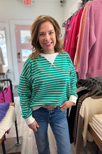 Zuri Striped Lightweight Pullover {2 colors}