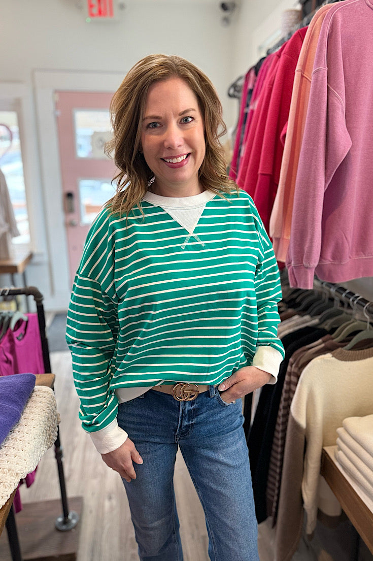 Zuri Striped Lightweight Pullover {2 colors}