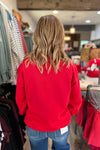 Game Day NE Red 1/4 Zip Sweatshirt