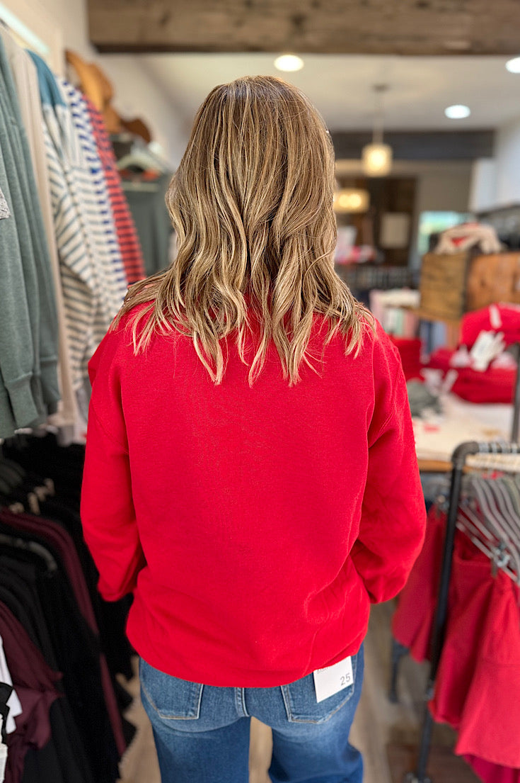 Game Day NE Red 1/4 Zip Sweatshirt