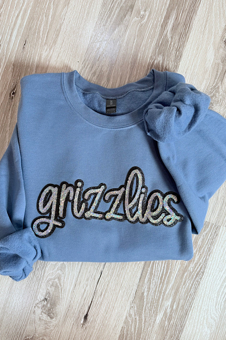 Grizzlies Sequin glitter patch Sweatshirt