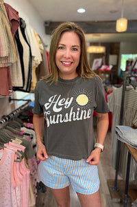 Hey Sunshine Pepper Boxy Crop Tee