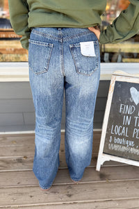 Chandler Wide Leg Curved Seam Denim