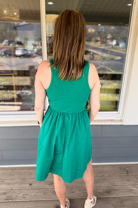 Charlotte Kelly Green Mixed Media Dress