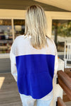 Preston Red and Blue Colorblock Sweater