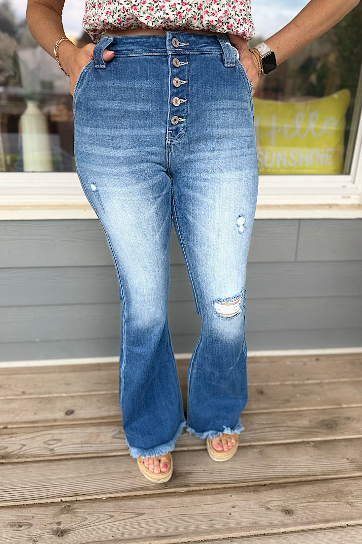 Kash KanCan Button Fly Flares
