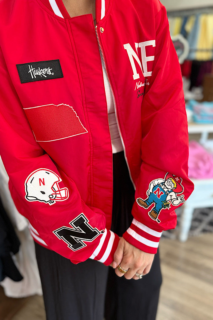 Red NE Vintage Varsity Jacket