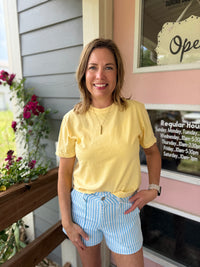 Pippa Blue Stripe Denim Shorts