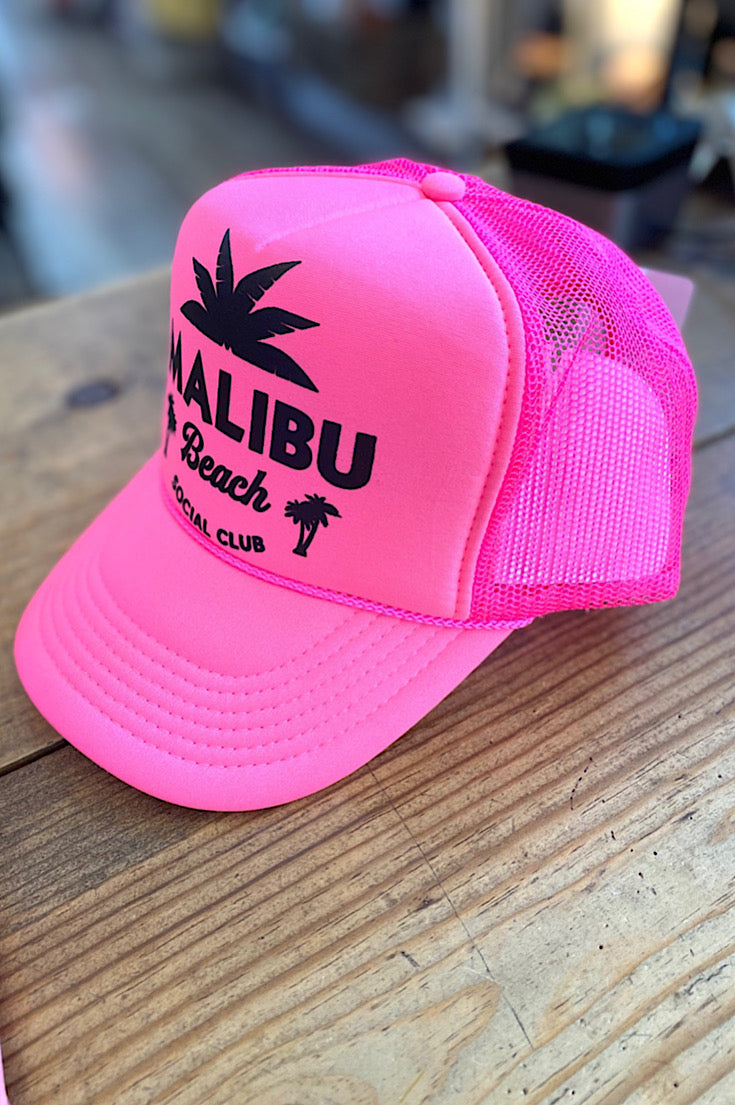 Malibu Beach Club Neon Pink Trucker Hat