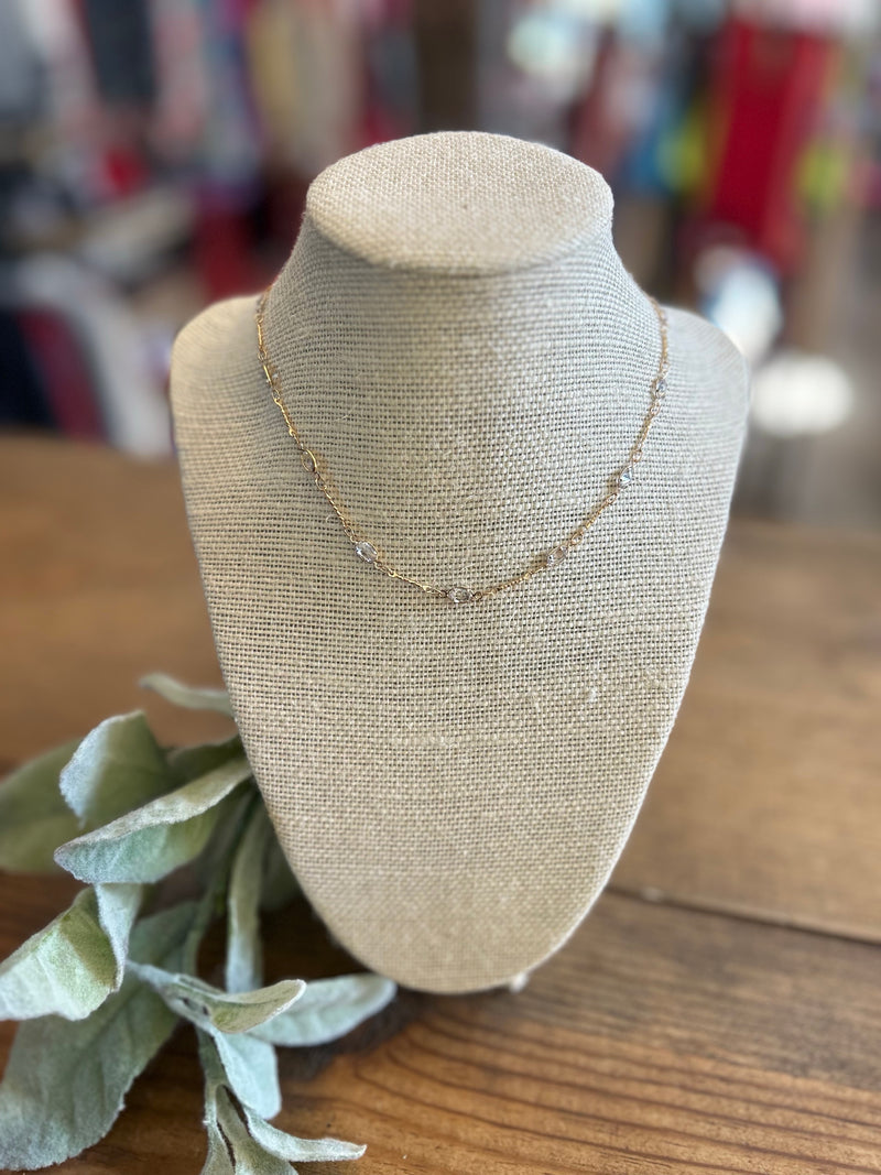 Dainty Link Chain with Beads Necklace
