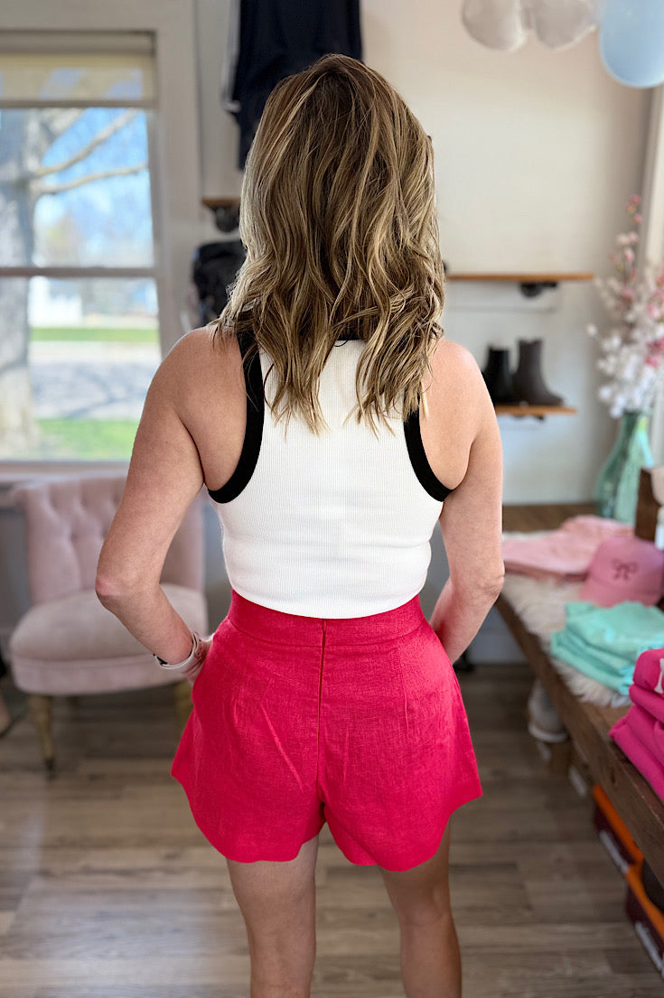 Emah Contrast Trim Racerback Tank