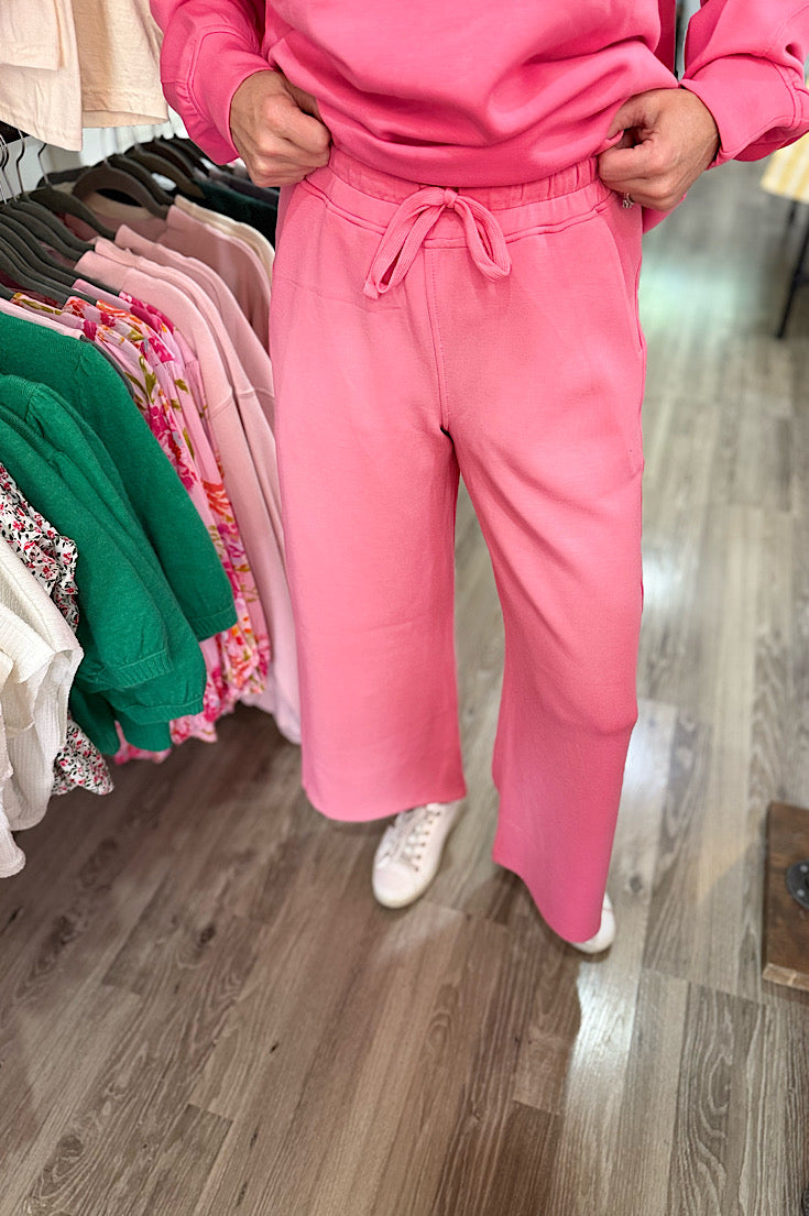 Koda Scuba Wide Leg Crop Pants {2 Colors}