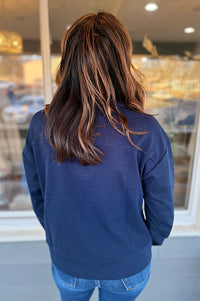 Brock Navy with Stripes Half Snap Pullover