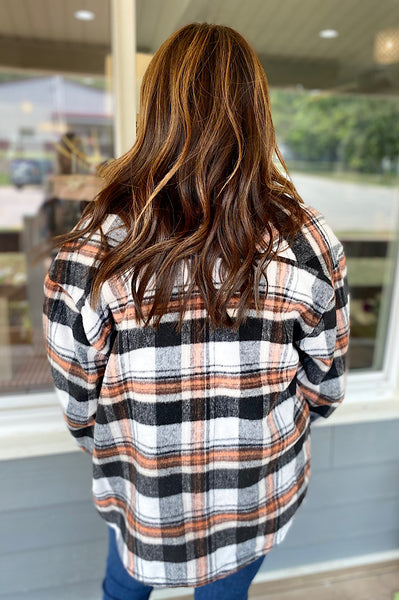 Salem Black and Orange Plaid Shacket