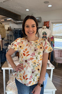 Aislynn Floral Short Sleeve Top
