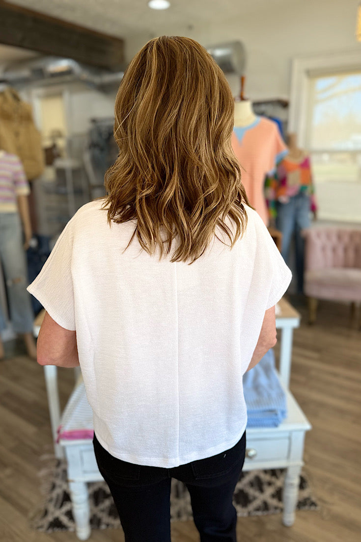 Dalia Pocket Textured Tee {2 Colors}