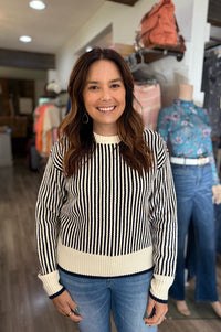 River Navy & Ivory Vertical Stripe Sweater