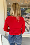 Maryann Red V-neck Basic Sweater