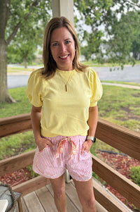 Aubry Puff Sleeve Terry  Top {2 colors}