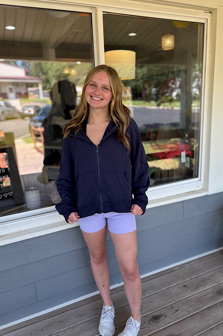 Hexlyn Waist Length Full Zip Hoodie Jacket {3 colors}