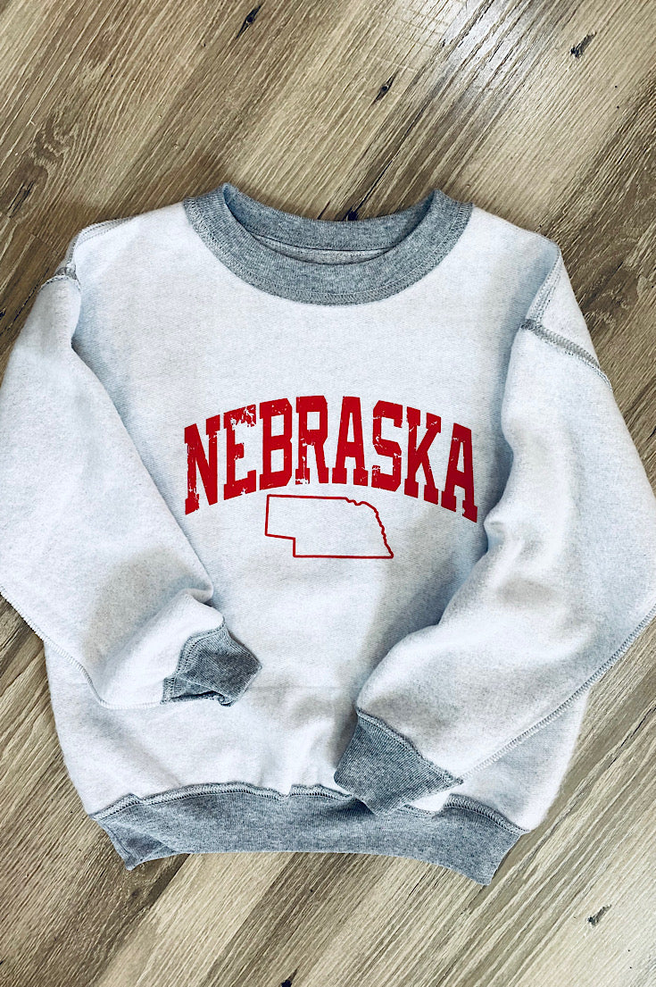 Youth Nebraska with State Inside Out Fleece