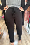 Henry Mid-Rise Black Terry Pants