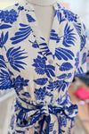 Katalina Blue and Off White Floral Maxi Dress
