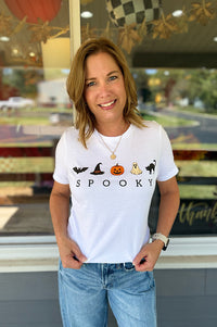 SPOOKY Icons Ladies Fit White Tee