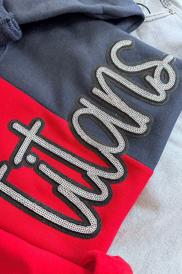 Titans Color Split Glitter Script Sweatshirt