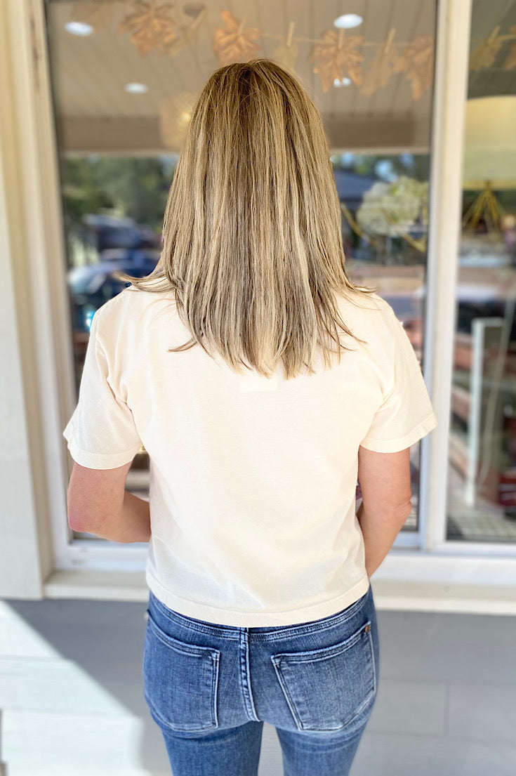 Game Day Collage Ivory Waist Length Tee