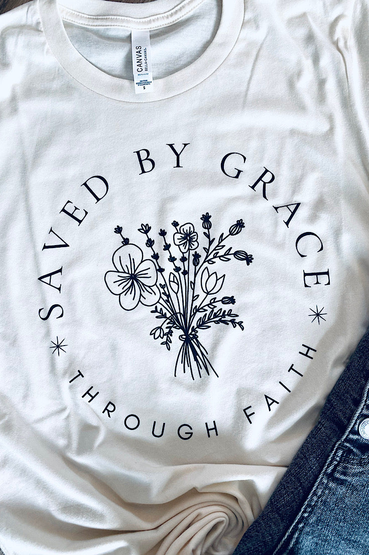 Saved By Grace Natural Tee