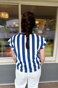 Kolter Blue Stripe Sleeveless Tee