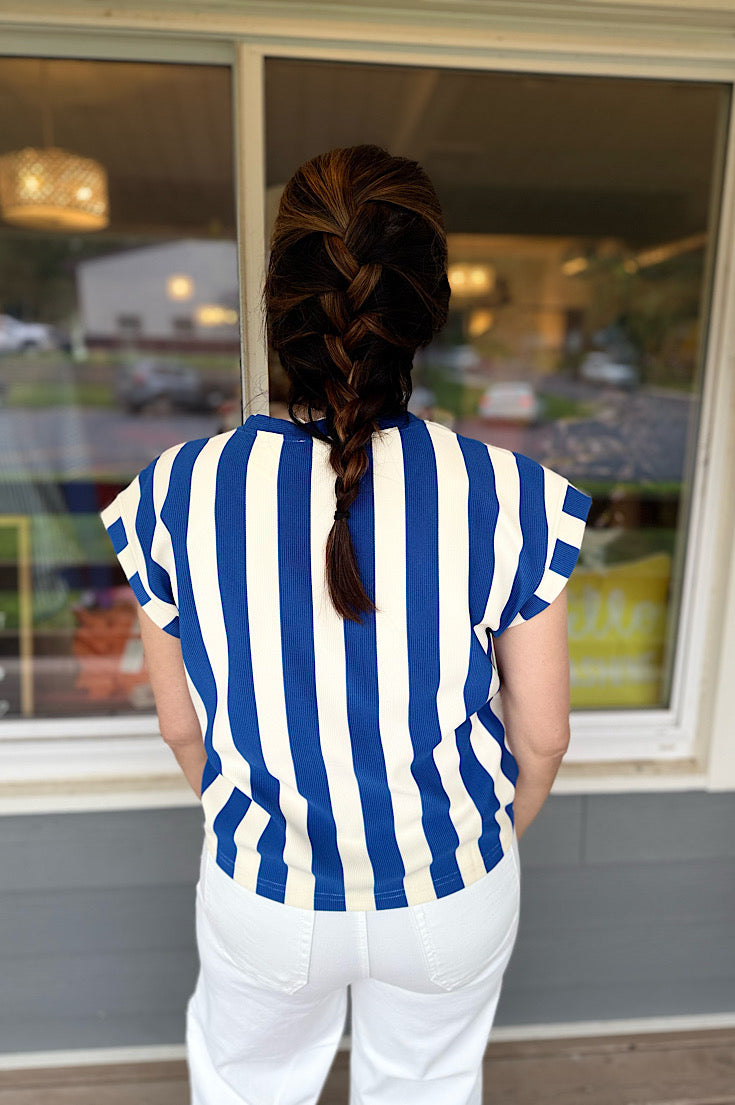 Kolter Blue Stripe Sleeveless Tee