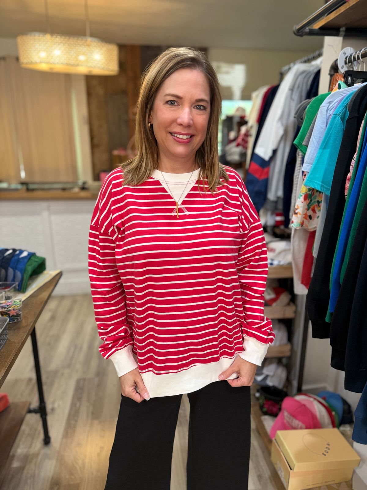 Harlow Stripe Lightweight Pullover {2 colors}