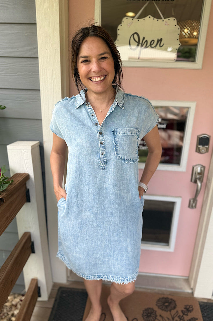 Elena Washed Tencel Shirt Dress