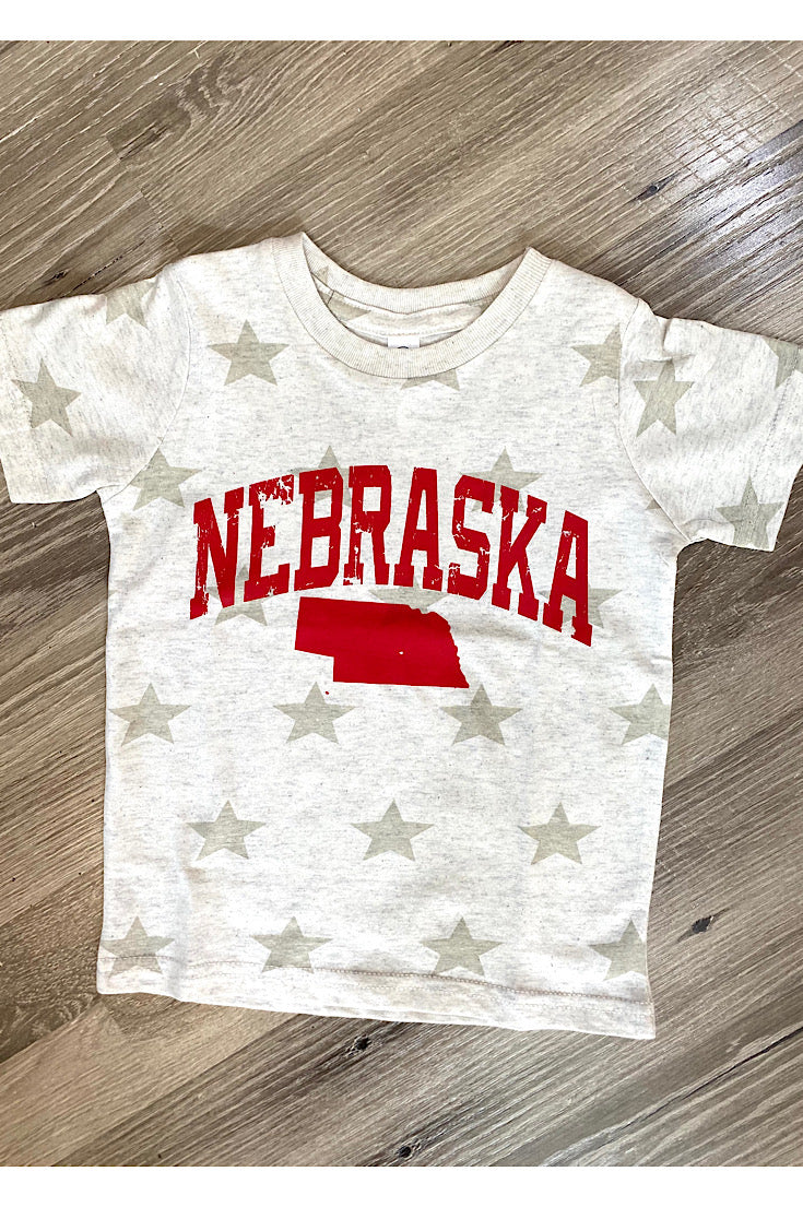 Toddler Nebraska State Star Print Tee