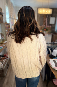 Maren Cable Knit Beige Sweater