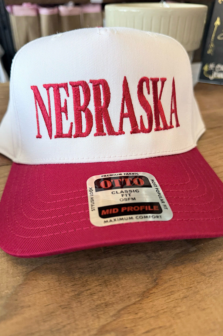 Nebraska Embroidered Twill Hat Red/White