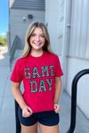 Game Day Leopard on Red Waist Length Tee