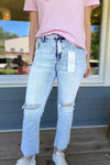 Reagan Risen Acid Wash Crop Straight Denim