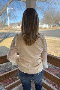 Sadie Ivory Polka Dot Sleeve Sweater
