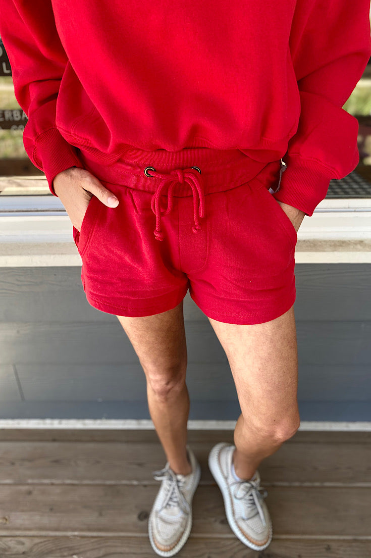 Ramsey Red Fleece Shorts