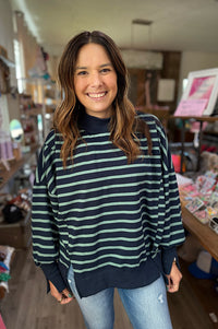 Casey Striped Long Sleeve Mock Neck {2 Colors}