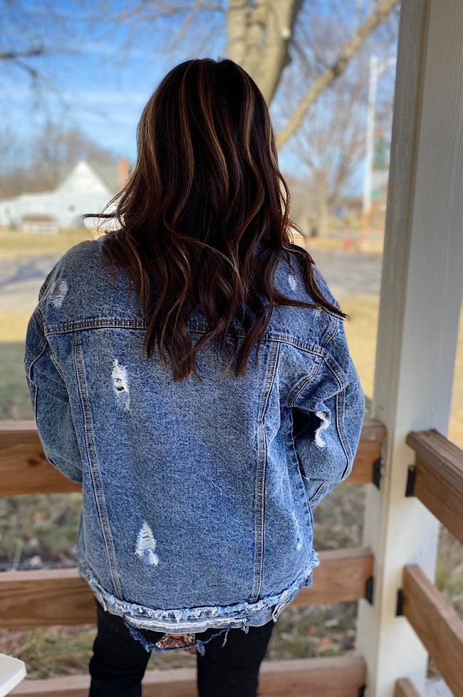 Livvy Boyfriend Medium Wash Denim Jacket