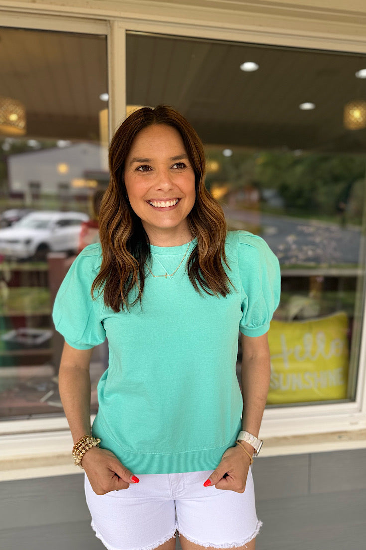 Aubry Puff Sleeve Terry  Top {2 colors}