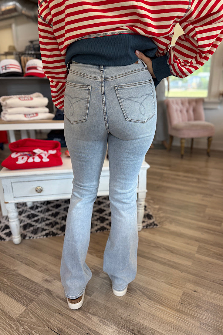 Jaylee Judy Blue Light Wash Bootcut Denim