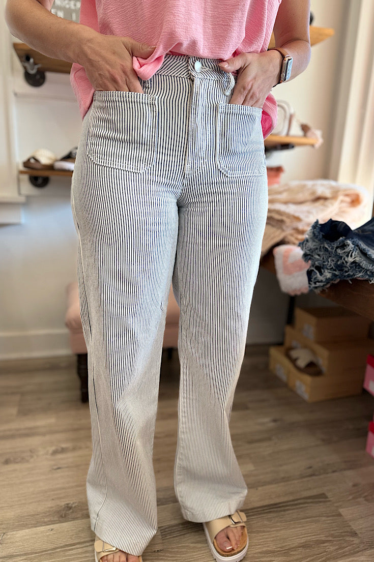 Lakeyn Pinstripe Patch Pocket Denim