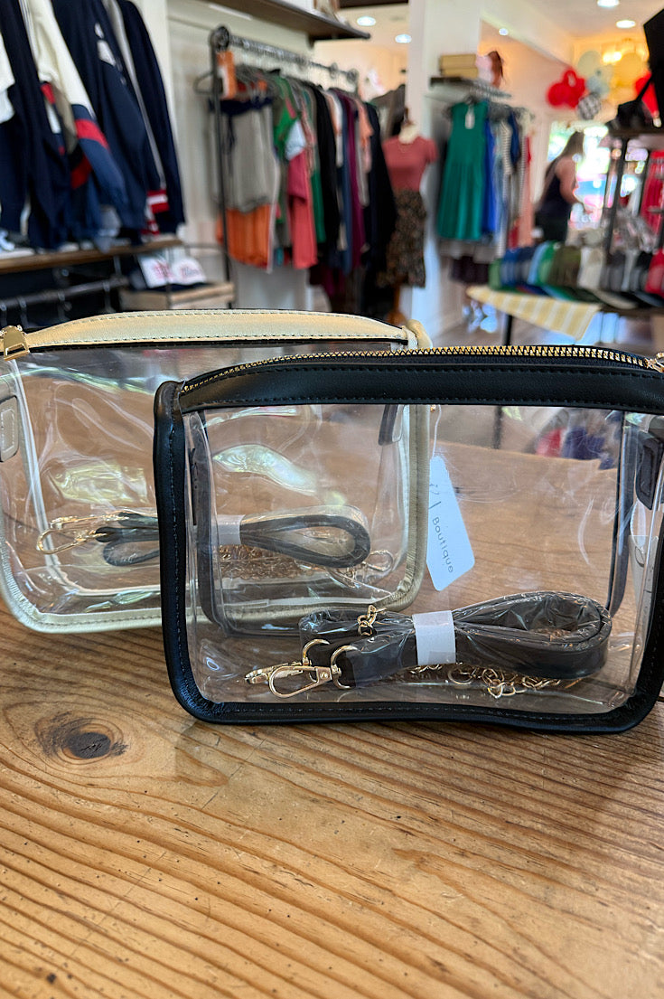 Clear Crossbody Clutch w/Adjustable Strap {2 colors}