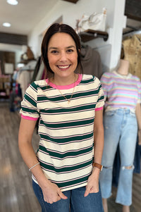 Bronley Multi Stripe Ringer Tee