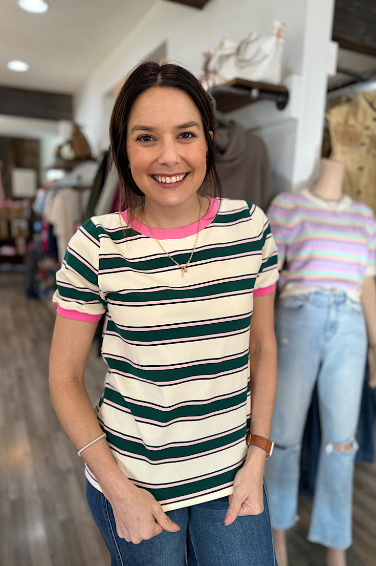 Bronley Multi Stripe Ringer Tee